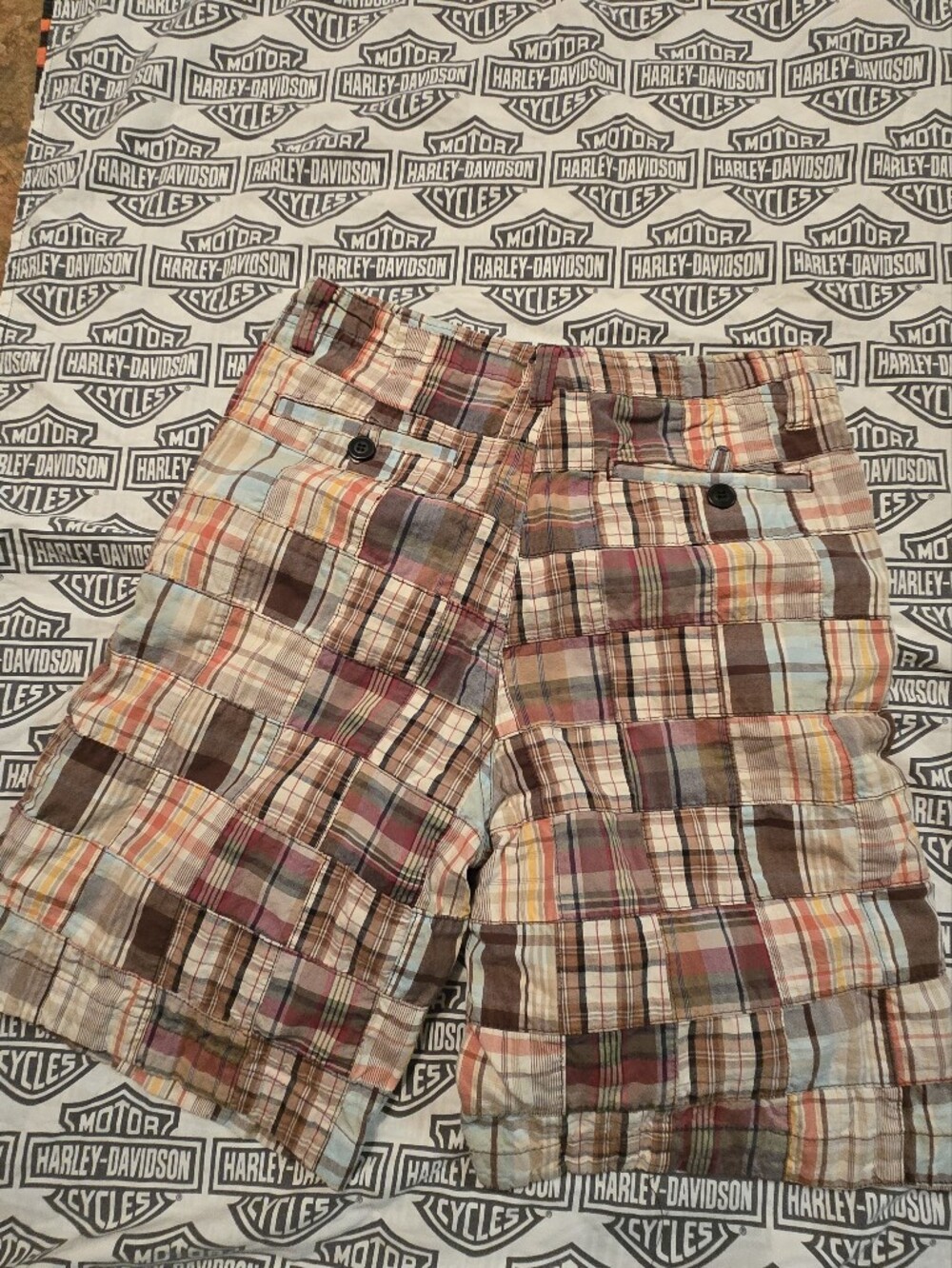 Chor Men's Multicolor Plaid Patchwork Shorts